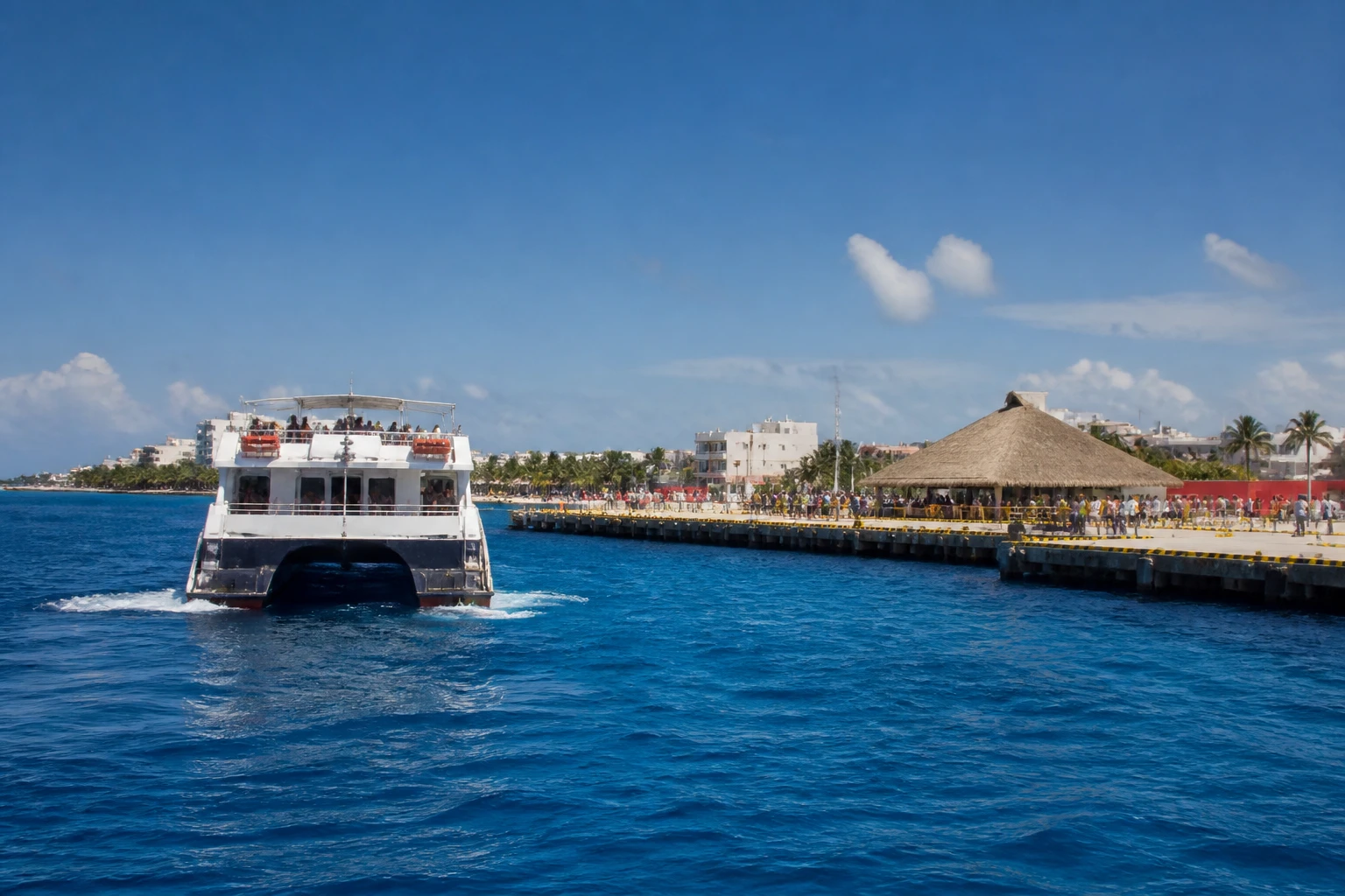 Passenger ferry crossing between Cozumel and Playa del Carmen