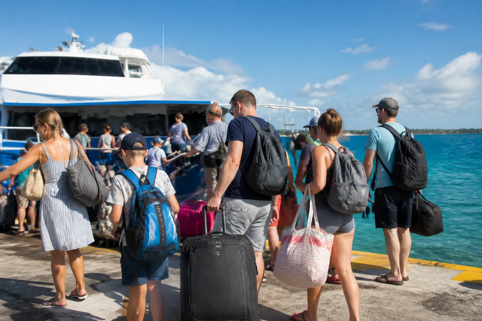 Travelers preparing for a holiday journey to Cozumel
