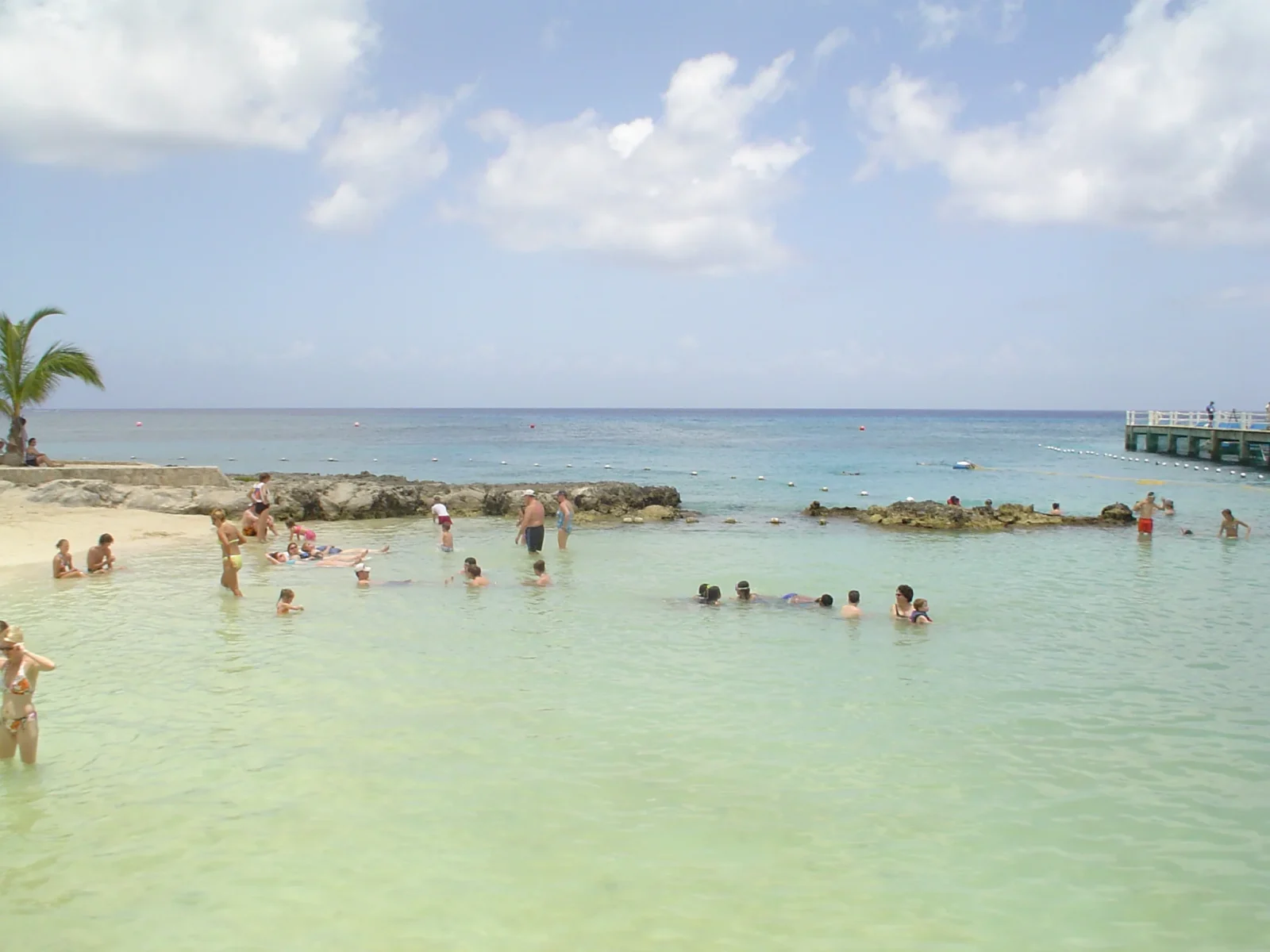 Rocky shoreline and clear water at Chankanaab in Cozumel